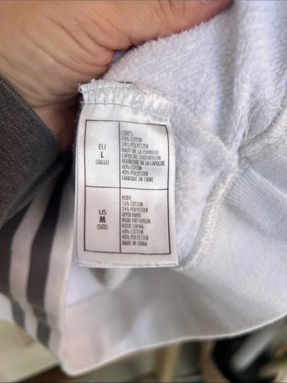 Disney Men's White and Gray Zip-Up Hoodie Sweater